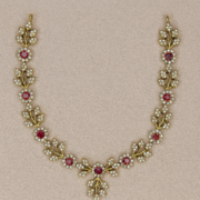 Ruby Bloom Diamond-Style Gold Necklace