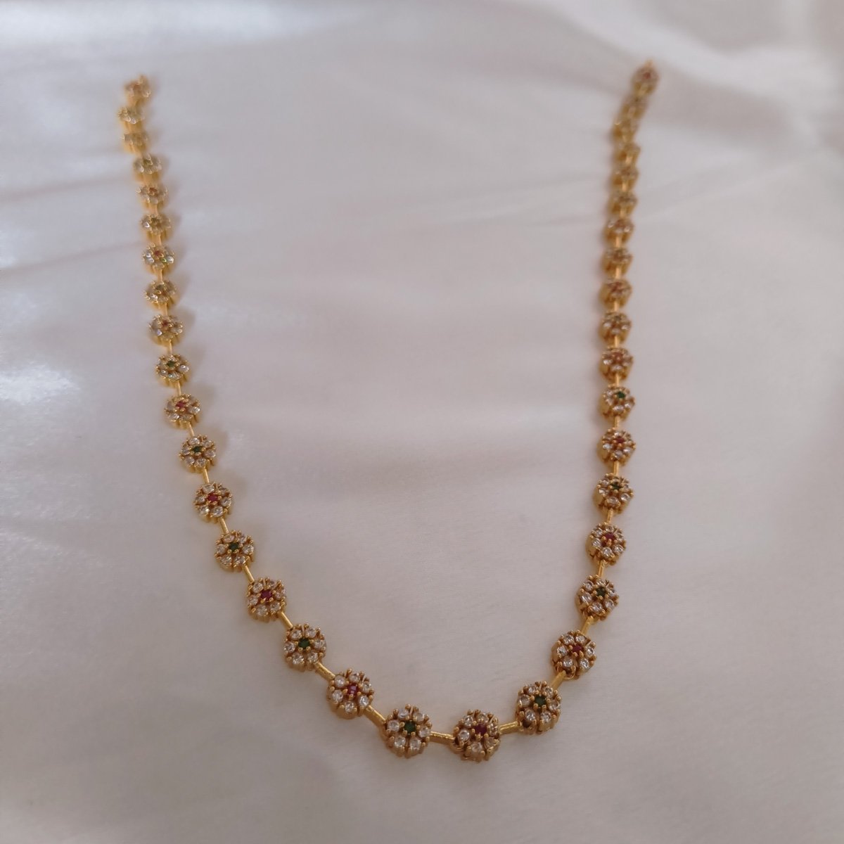 Traditional Floral Convertible Chain (Necklace + Waist Belt) with Earrings - Image 4